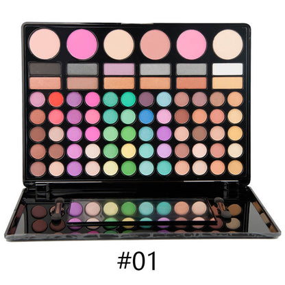 78 color eyeshadow palette lipgloss blush set multi-function pan