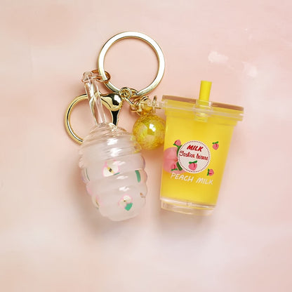 4 color lip oil lip gloss moisturing honey keychain