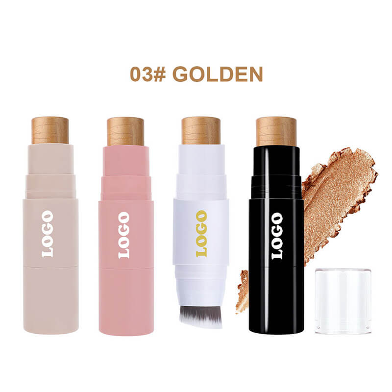 8 color 2 in 1 highlighter stick with brush cream waterproof