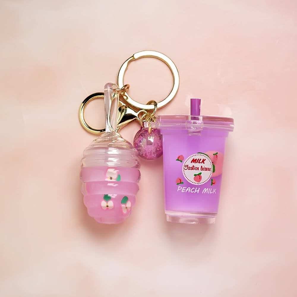 4 color lip oil lip gloss moisturing honey keychain