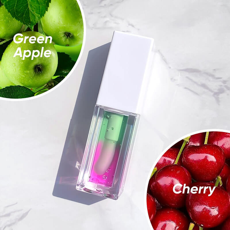 5 color lip oil lip plumping two-color plant fruit lip gloss moisturizing