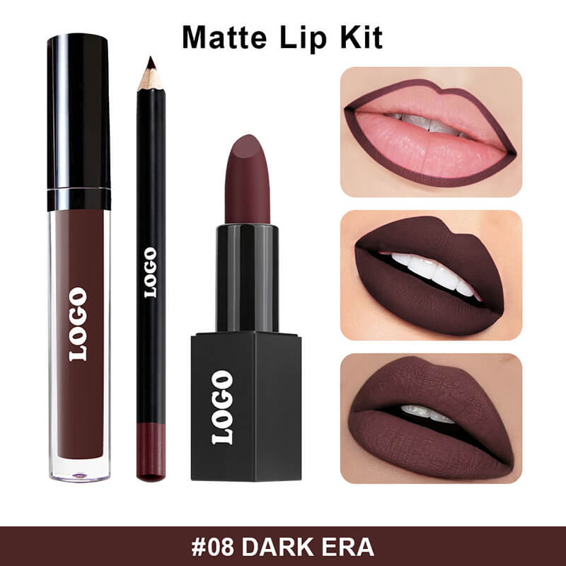 10 color 3 in 1 lip set matte lipstick & lip stain & lip liner gift kits