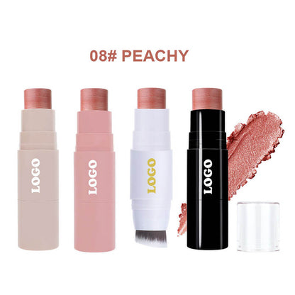 8 color 2 in 1 highlighter stick with brush cream waterproof