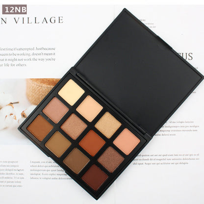 12 color eyeshadow palette dark earth tones waterproof long lasting