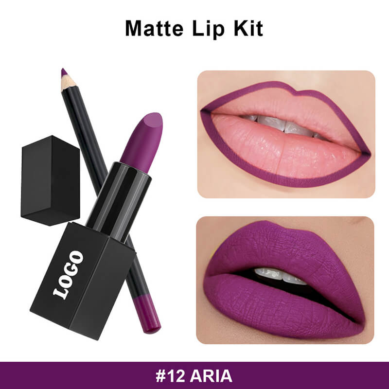 10 color 2 in 1 lip gift kit matte lipstick & lip stain & lip liner set