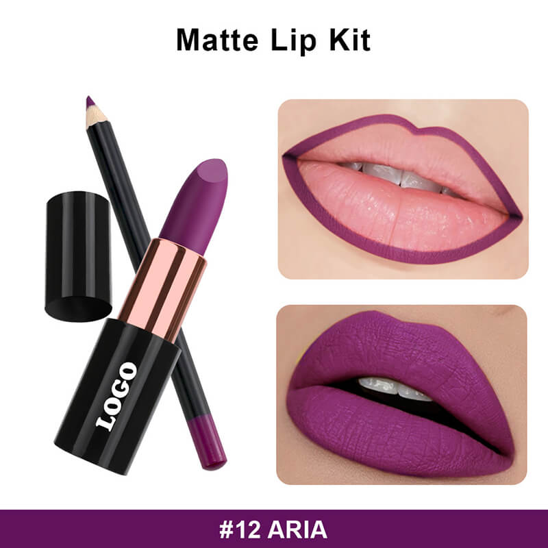 10 color 2 in 1 lip kit matte lipstick & lip stain & lip liner gift set