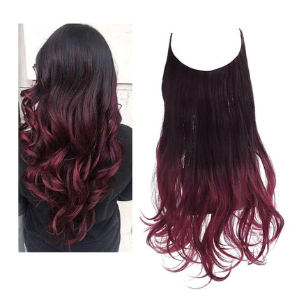 Hair extensions women wigs hair pieces fish line long curly chemical fiber