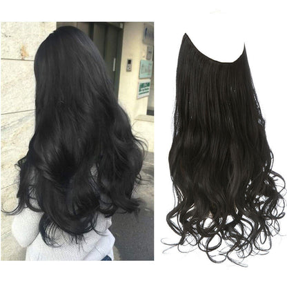 Women wigs hair extensions hair pieces fish line long curly chemical fiber