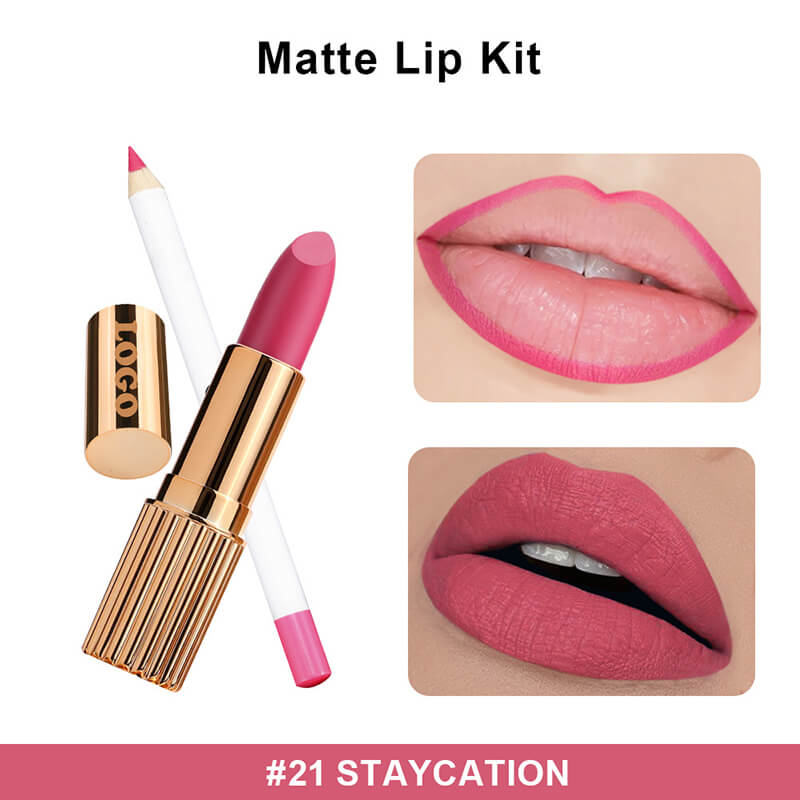 12 color 2 in 1 lip kit matte liquid lipstick cream lipstick lip liner set