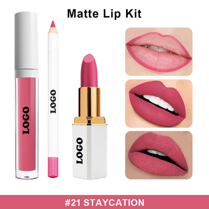 12 color 3 in 1 lip set matte liquid lipstick cream lipstick lip liner gift kit