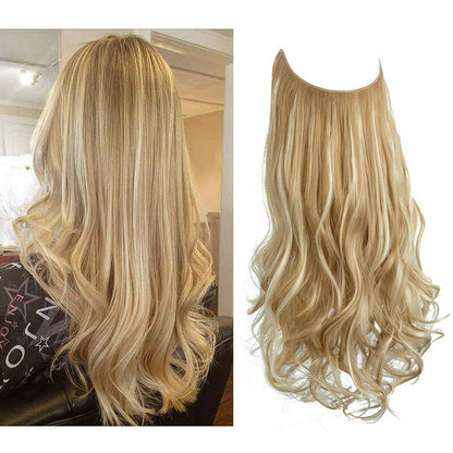 Hair extensions women wigs hair pieces fish line long curly chemical fiber