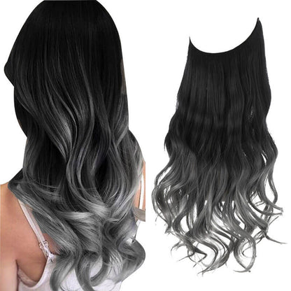 Hair extensions women wigs hair pieces fish line long curly chemical fiber