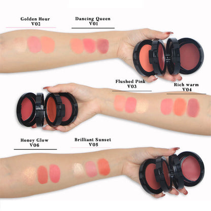 6 color 3 in 1 blush cream and highlighter powder long lasting