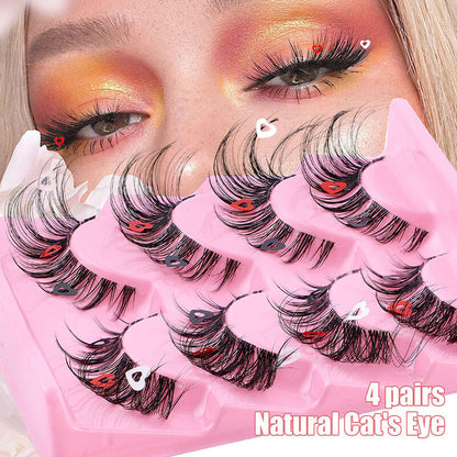 4 pairs eyelash false eyelashes mink hair lash natural reusable