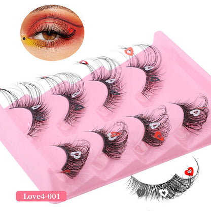 4 pairs eyelash false eyelashes mink hair lash natural reusable