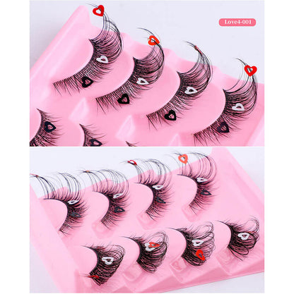 4 pairs eyelash false eyelashes mink hair lash natural reusable