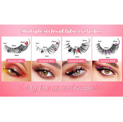 4 pairs eyelash false eyelashes mink hair lash natural reusable