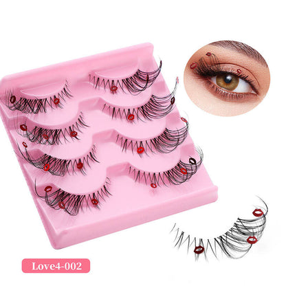 4 pairs eyelash false eyelashes mink hair lash natural reusable