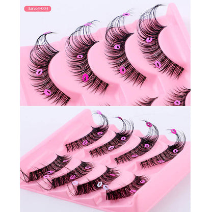 4 pairs eyelash false eyelashes mink hair lash natural reusable