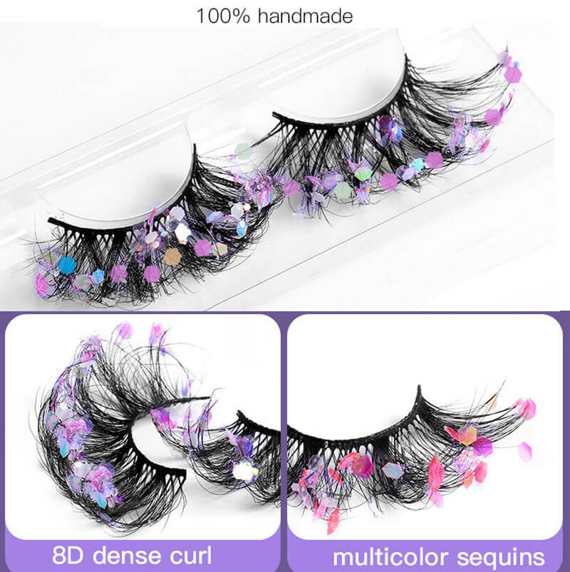 8D mink eyelashes luminous false eyelash handmade lash fluffy