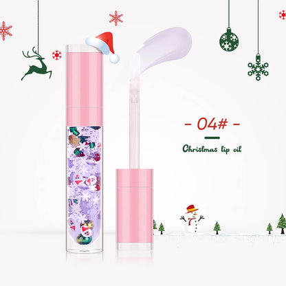 6 color Christmas lip oil clear lip gloss vegan print your logo