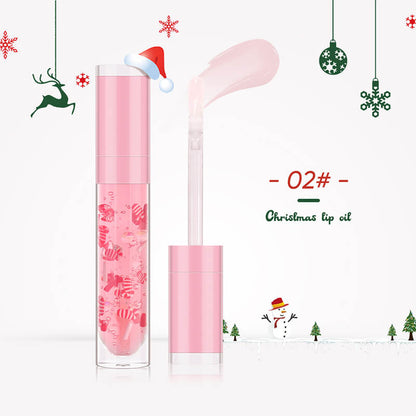 6 color Christmas lip oil clear lip gloss vegan print your logo