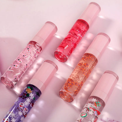 6 color Christmas lip oil clear lip gloss vegan print your logo