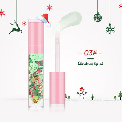 6 color Christmas lip oil clear lip gloss vegan print your logo