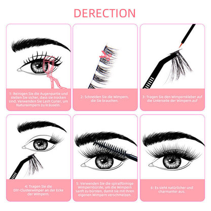 DIY false eyelashes segmented single cluster natural thick lash