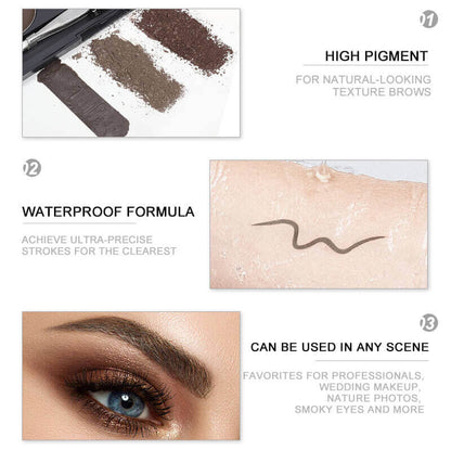 3 color eyebrow powder kit cream brow tint with brush and brow stencil