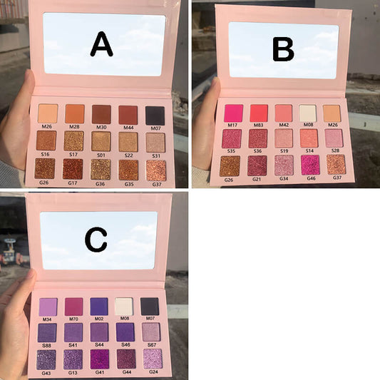 15 color pink eyeshadow palette matte pearlescent high pigmented