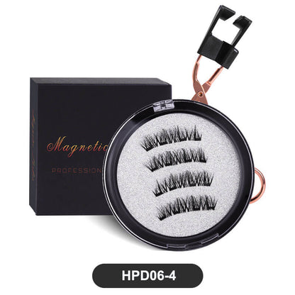 Magnetic false eyelash with curler quantum thick 3d glue-free eyelash