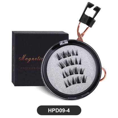 Magnetic false eyelash with curler quantum thick 3d glue-free eyelash