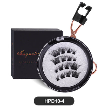 Magnetic false eyelash with curler quantum thick 3d glue-free eyelash