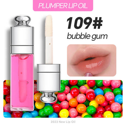 30 color lip oil 3ml small size lip plumping oil clear lip gloss silver-plated tube