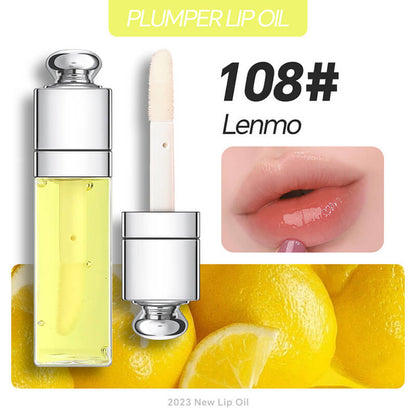 30 color lip oil 3ml small size lip plumping oil clear lip gloss silver-plated tube