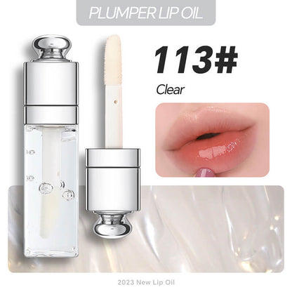 30 color lip oil 3ml small size lip plumping oil clear lip gloss silver-plated tube