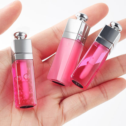 30 color lip oil 3ml small size lip plumping oil clear lip gloss silver-plated tube