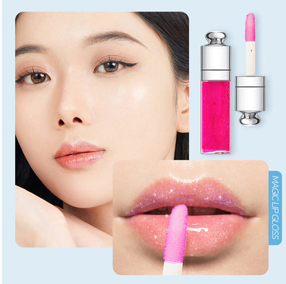 30 color lip oil 3ml small size lip plumping oil clear lip gloss silver-plated tube