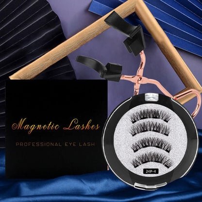 Magnetic false eyelash with curler quantum thick 3d glue-free eyelash