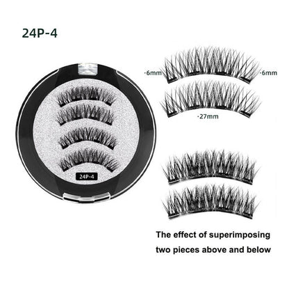 Magnetic false eyelash quantum magnet 3d dense glue-free lash