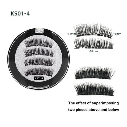 Magnetic false eyelash quantum magnet 3d dense glue-free lash