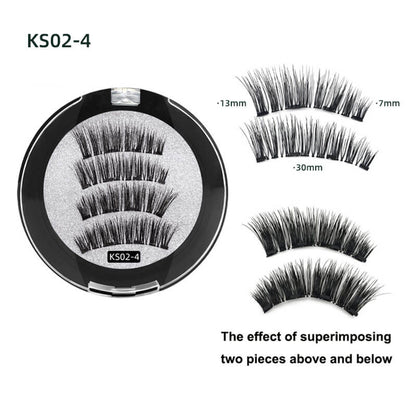 Magnetic false eyelash quantum magnet 3d dense glue-free lash