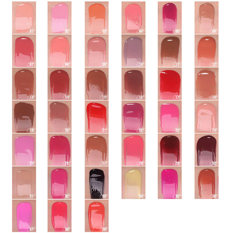 39 color lip gloss nude lip glaze long lasting high pigmented vegan (Color 01-33)