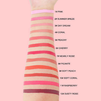 12 color 2 in 1 blush stick with brush cream waterproof vegan