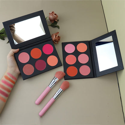 6 color blush palette brighten high pigment long lasting vegan