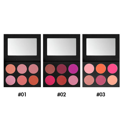 6 color blush palette brighten high pigment long lasting vegan