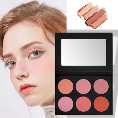 6 color blush palette brighten high pigment long lasting vegan