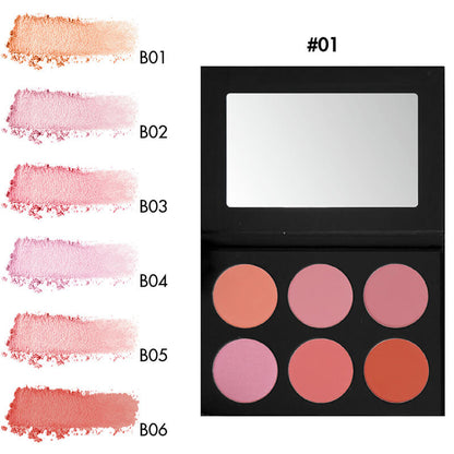 6 color blush palette brighten high pigment long lasting vegan