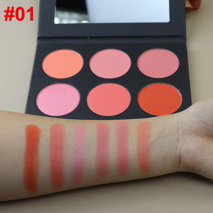 6 color blush palette brighten high pigment long lasting vegan